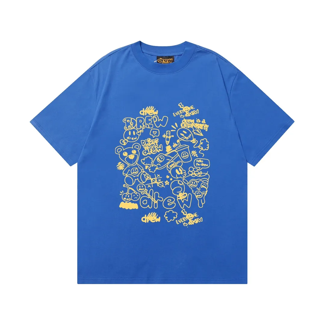D 045 9 2023SS Same Style drew T g , ！ Quality！！ ， Quality！！ ， ！！ ， ， ， ， ， 。 Sizes：S M L XL ：Black White Royal Blue Red Brown White Orange